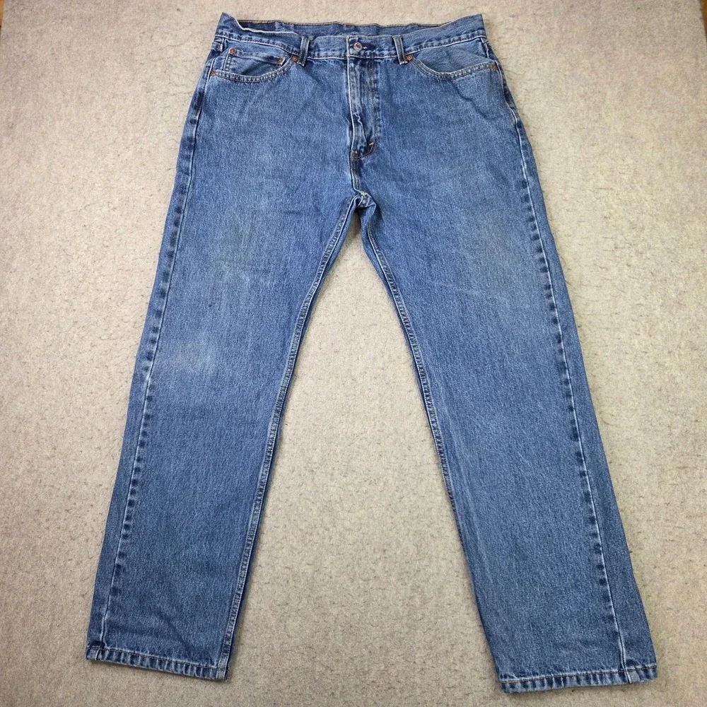 Levi's 505 Jeans Mens 38x32 Blue Denim Regular Fit 100% Cotton Straight Leg